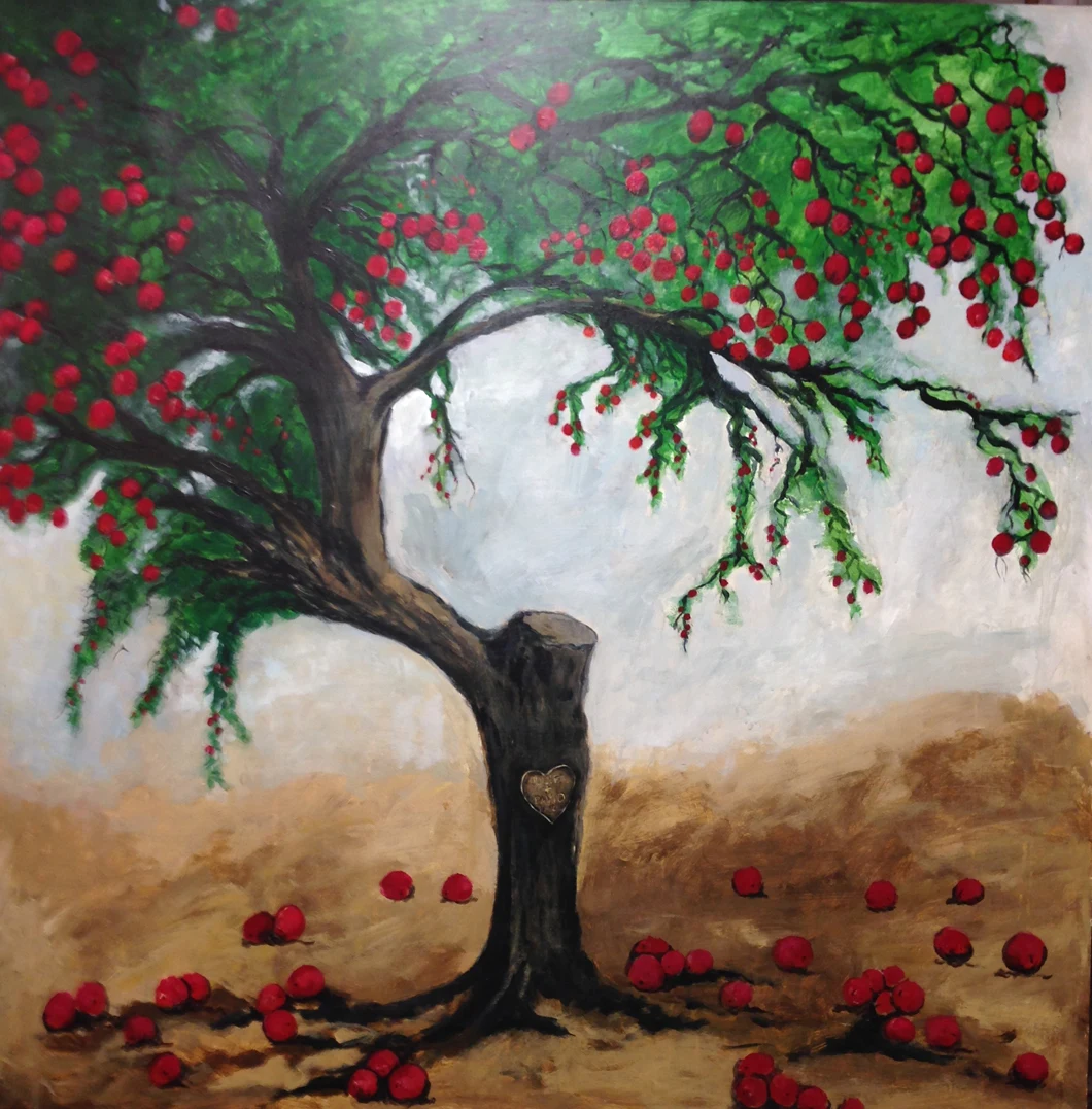Apple Tree, Acrylic by Jayashri Triolo