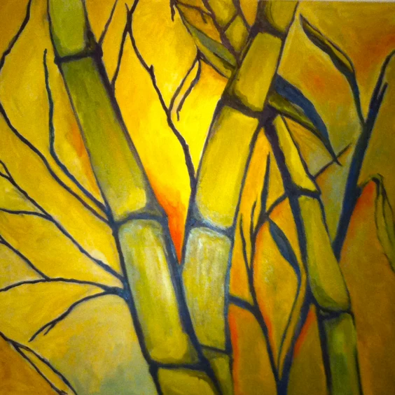 Bamboo, Acrylic by Jayashri Triolo