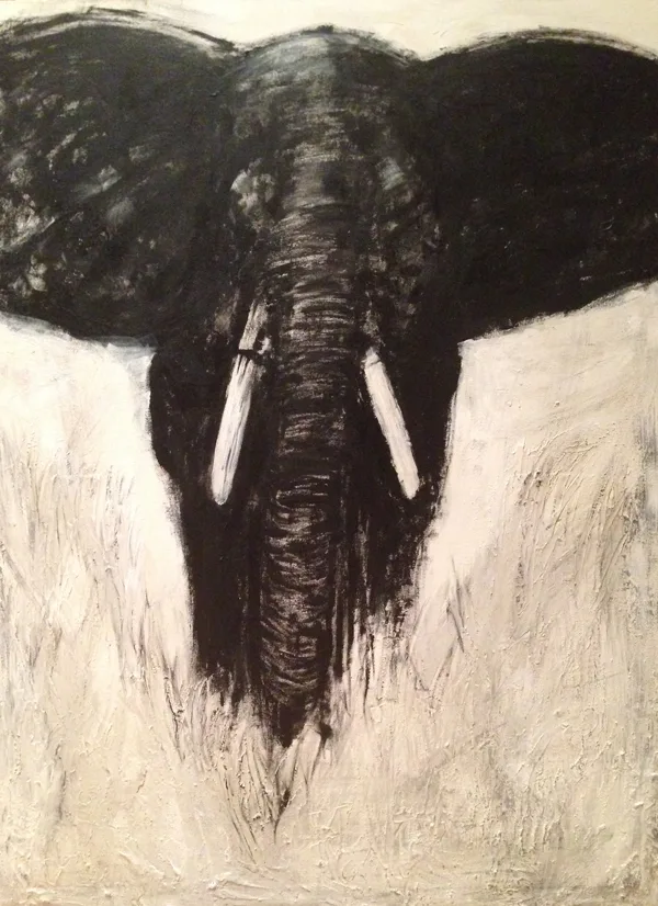 Elephant, painting by Jayashri Triolo