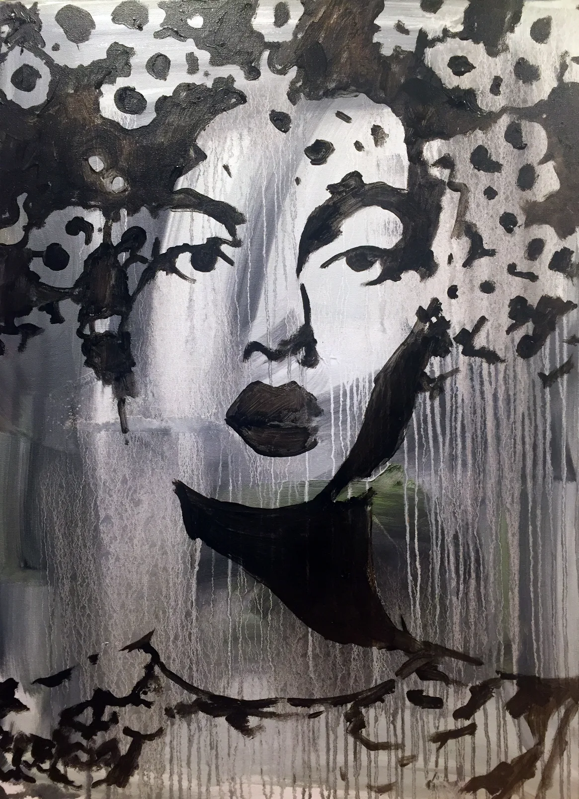 Head Piece, Oil & acrylic by Jayashri Triolo
