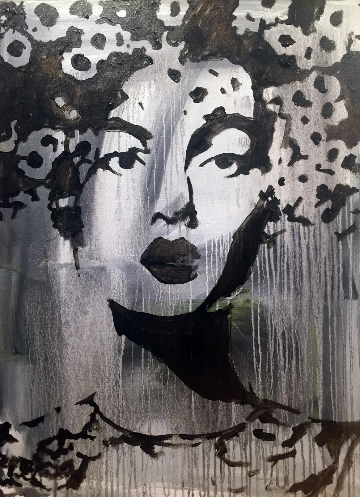 Head Piece, Oil & acrylic by Jayashri Triolo
