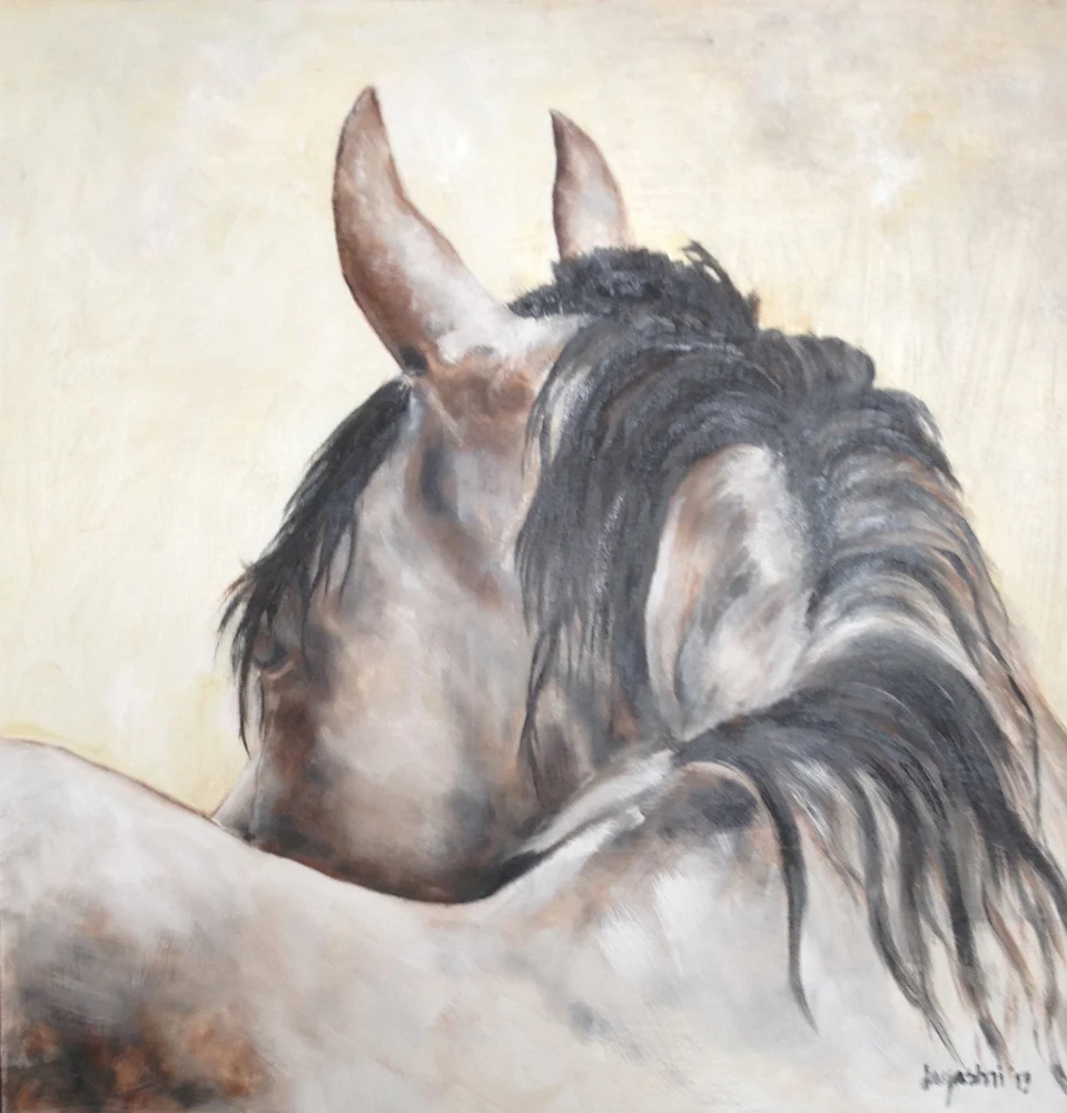 Horse, Oil by Jayashri Triolo