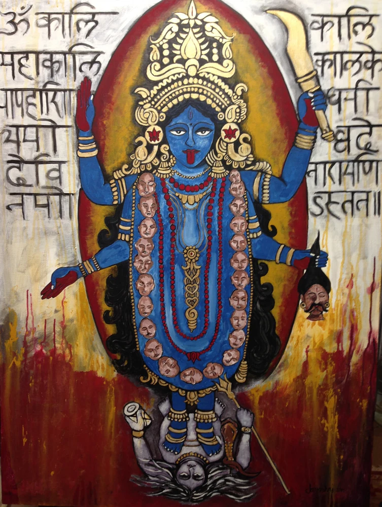 Kali, Acrylic by Jayashri Triolo