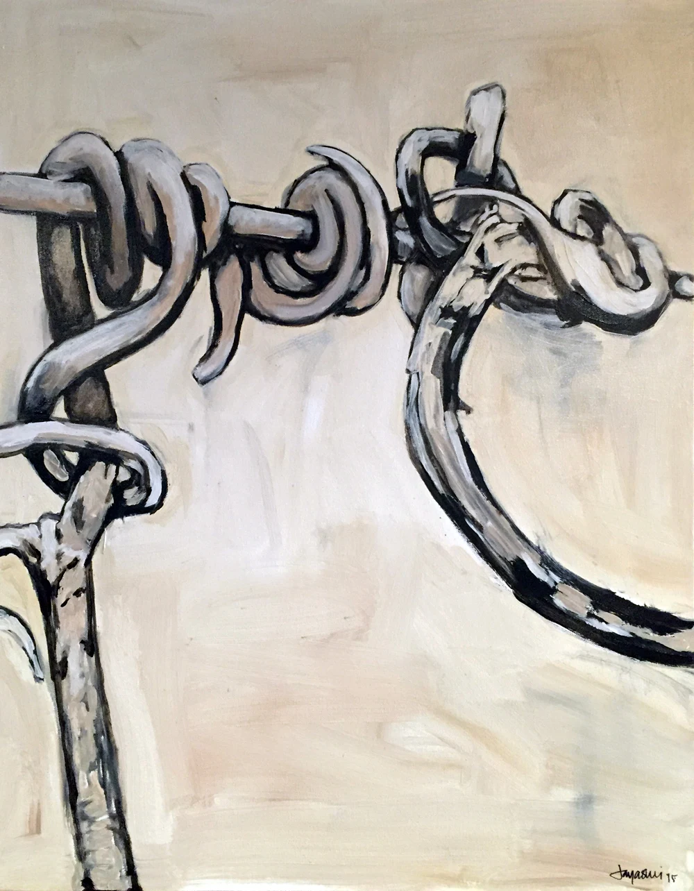 Twisted Vines 2, painting by Jayashri Triolo