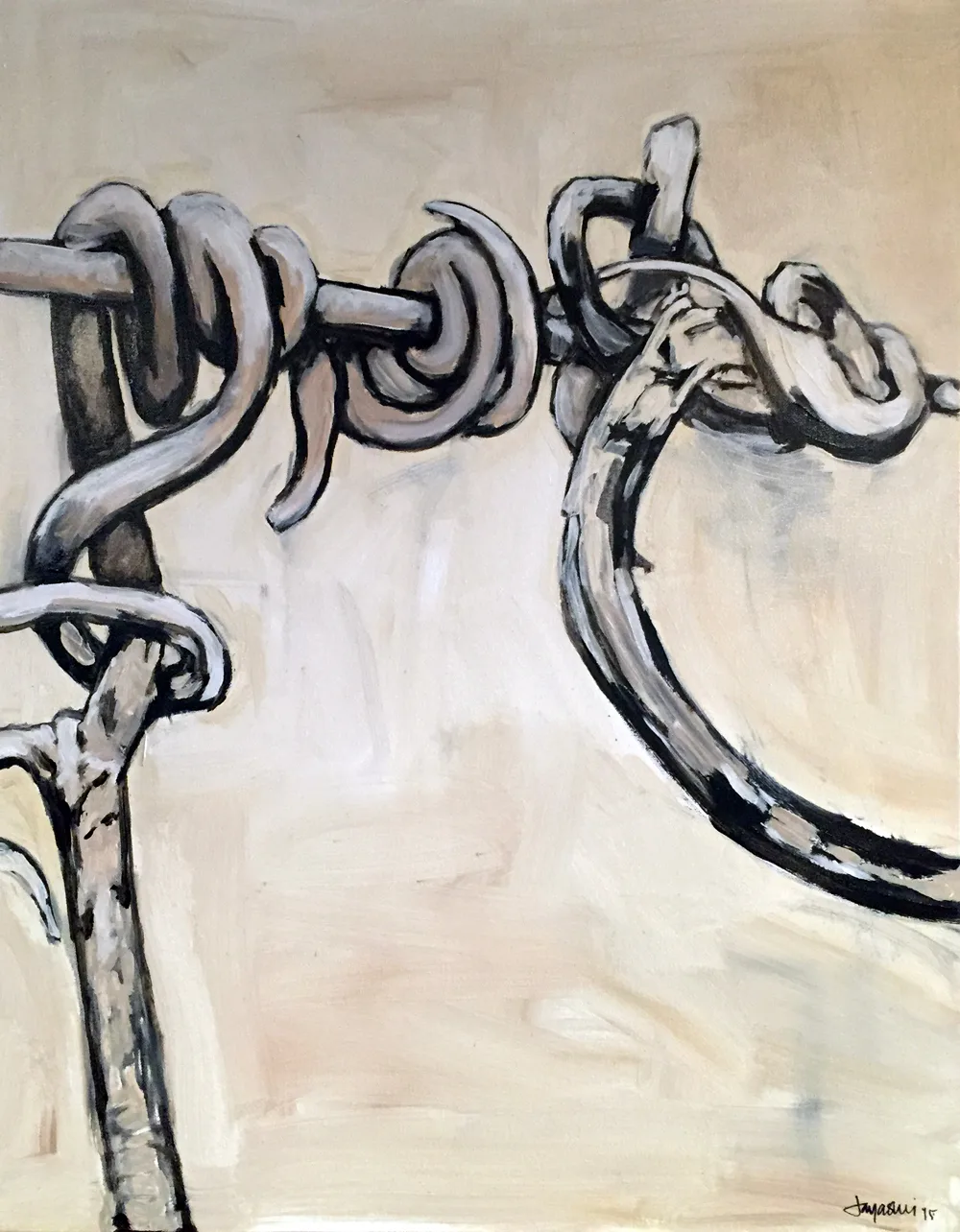 Twisted Vines 2, painting by Jayashri Triolo